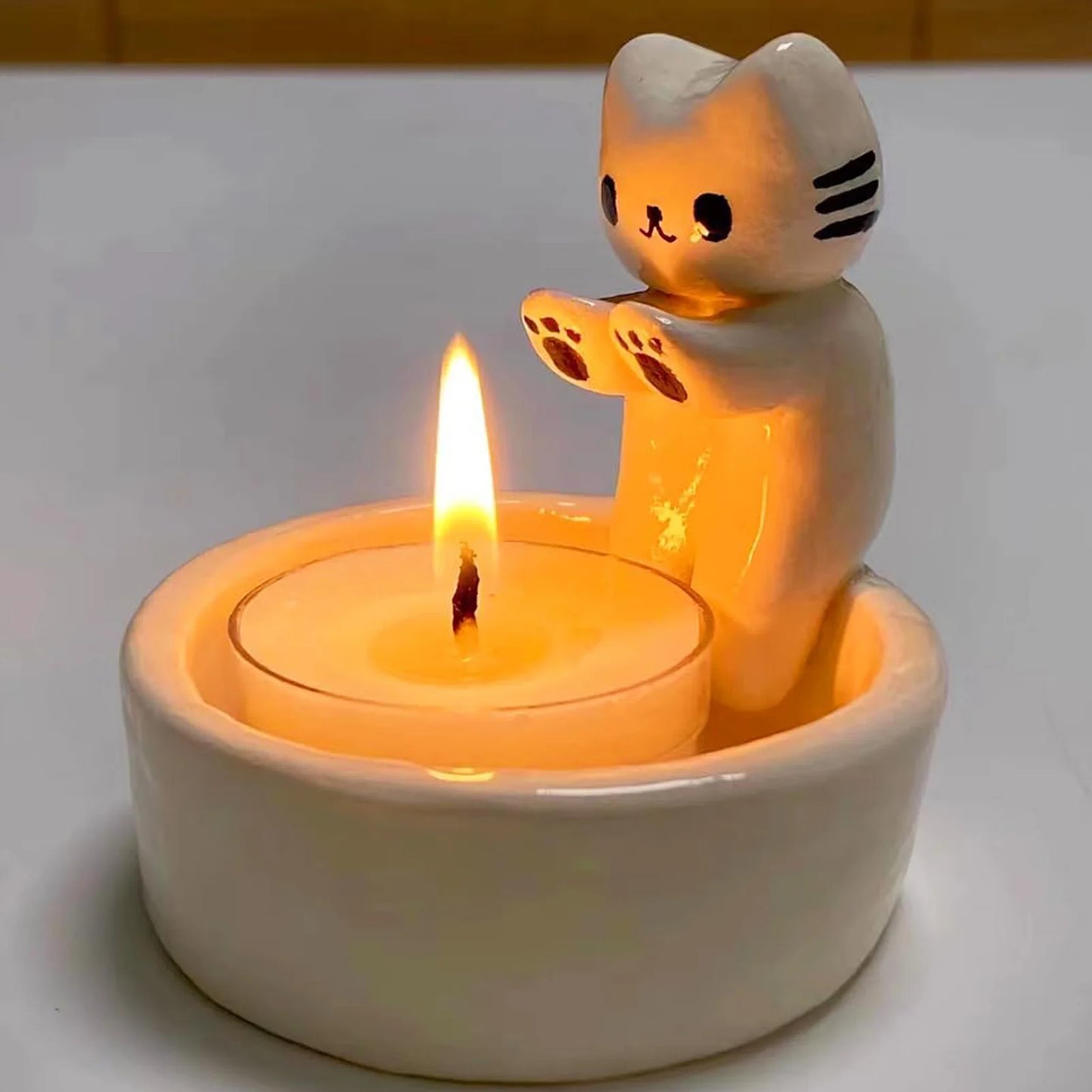 Cute Cartoon Cat Candle Holder