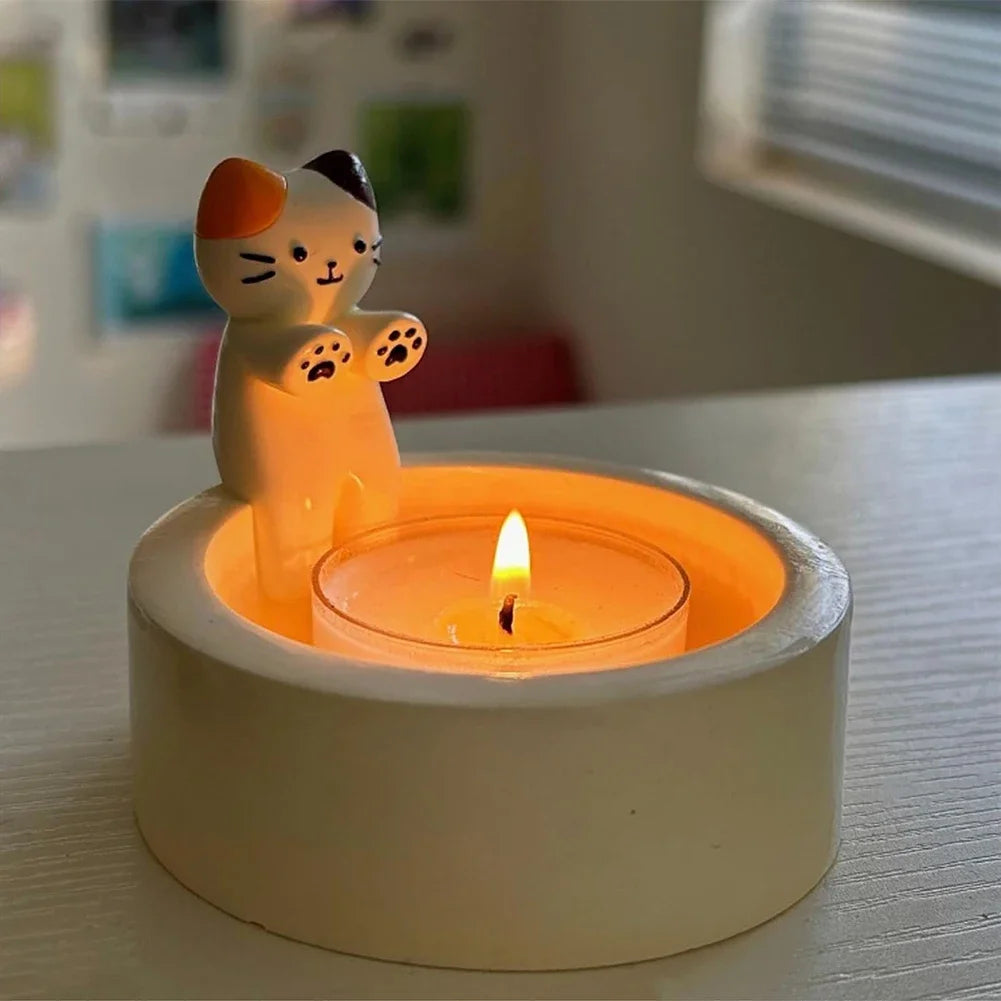 Cute Cartoon Cat Candle Holder